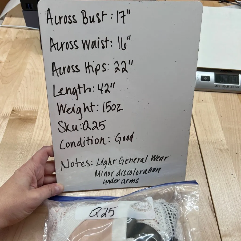 HD In Paris Anthropologie Cecily Lace Dress White with Black Tie Belt Size Small - Image 14