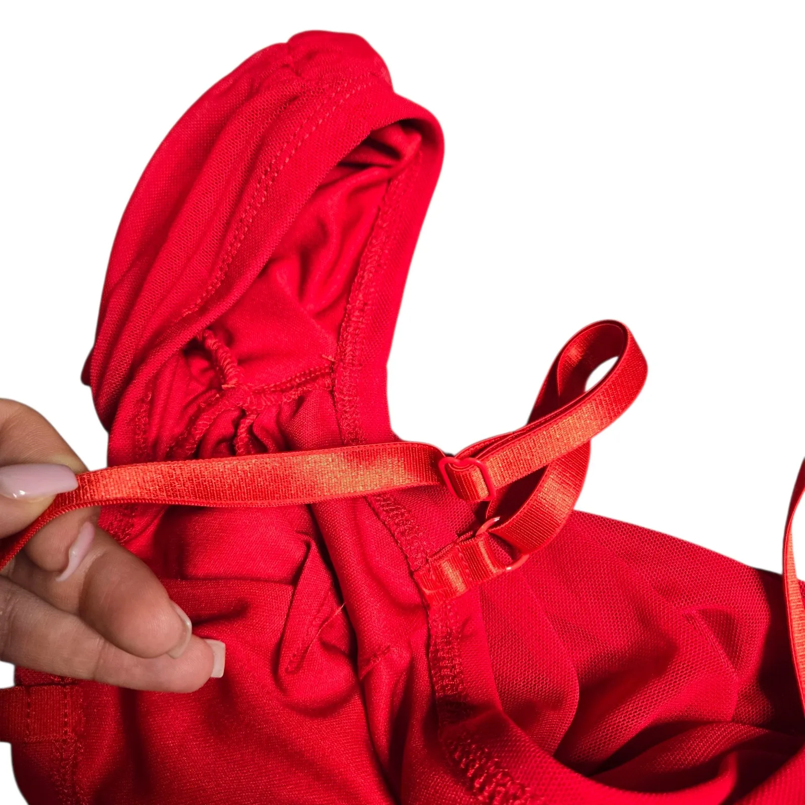 Sugar Thrillz Red Light Special Ruched Dress Size: M Size M - Image 4