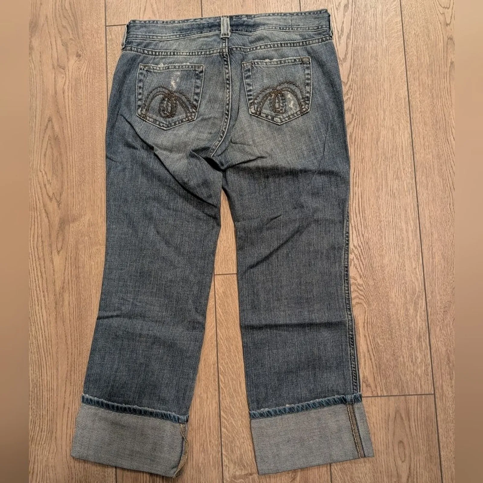 MAVI Corina Womens 28 Low Rise Slim Patched Pant JEANS Ripped Distressed Faded Blue - Image 5