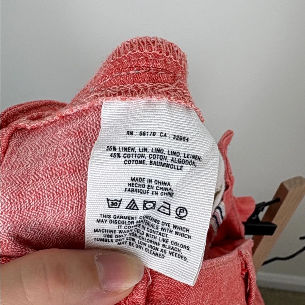 Anthropologie Pilcro Linen Blend Wide Leg Pants Trousers Women’s Size 0 Low Rise - Image 6