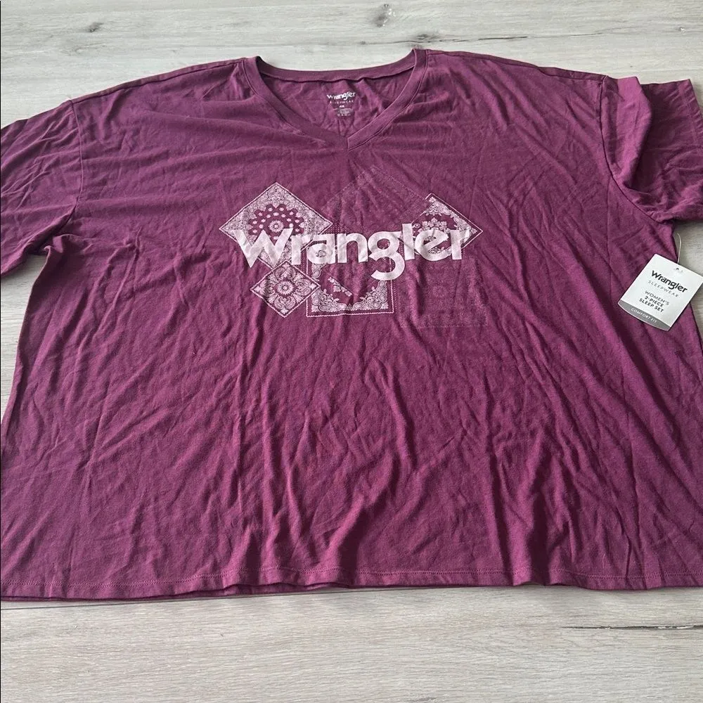 Wrangler Short Sleeve Sleep/Loungewear Amaranth Purple Paisley 4X NWT - Image 3
