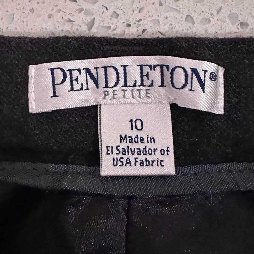 Pendleton Vintage 100% Wool Dark Gray Trouser Pants Size 10 Petite - Image 4