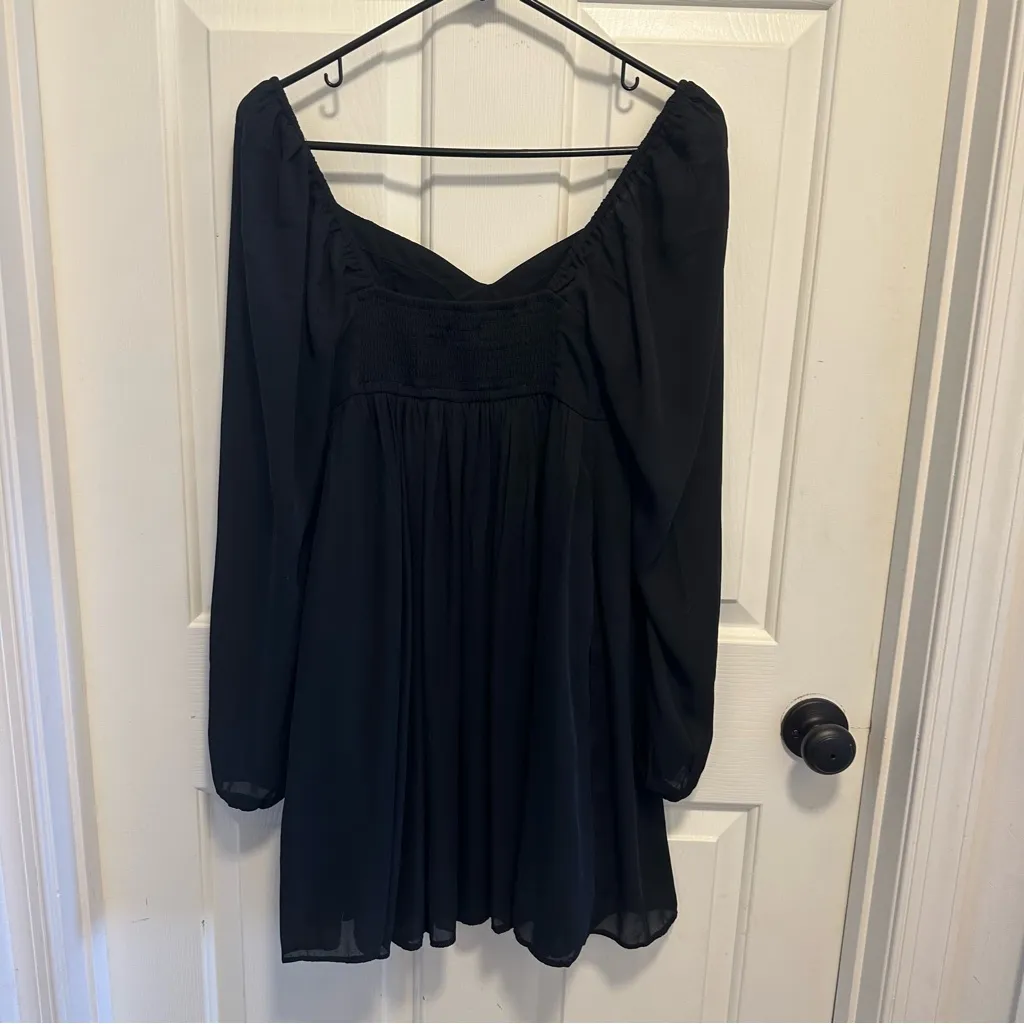 Abercrombie & Fitch Long Sleeve Babydoll Mini Dress with Sweetheart Necklace ST - Image 3