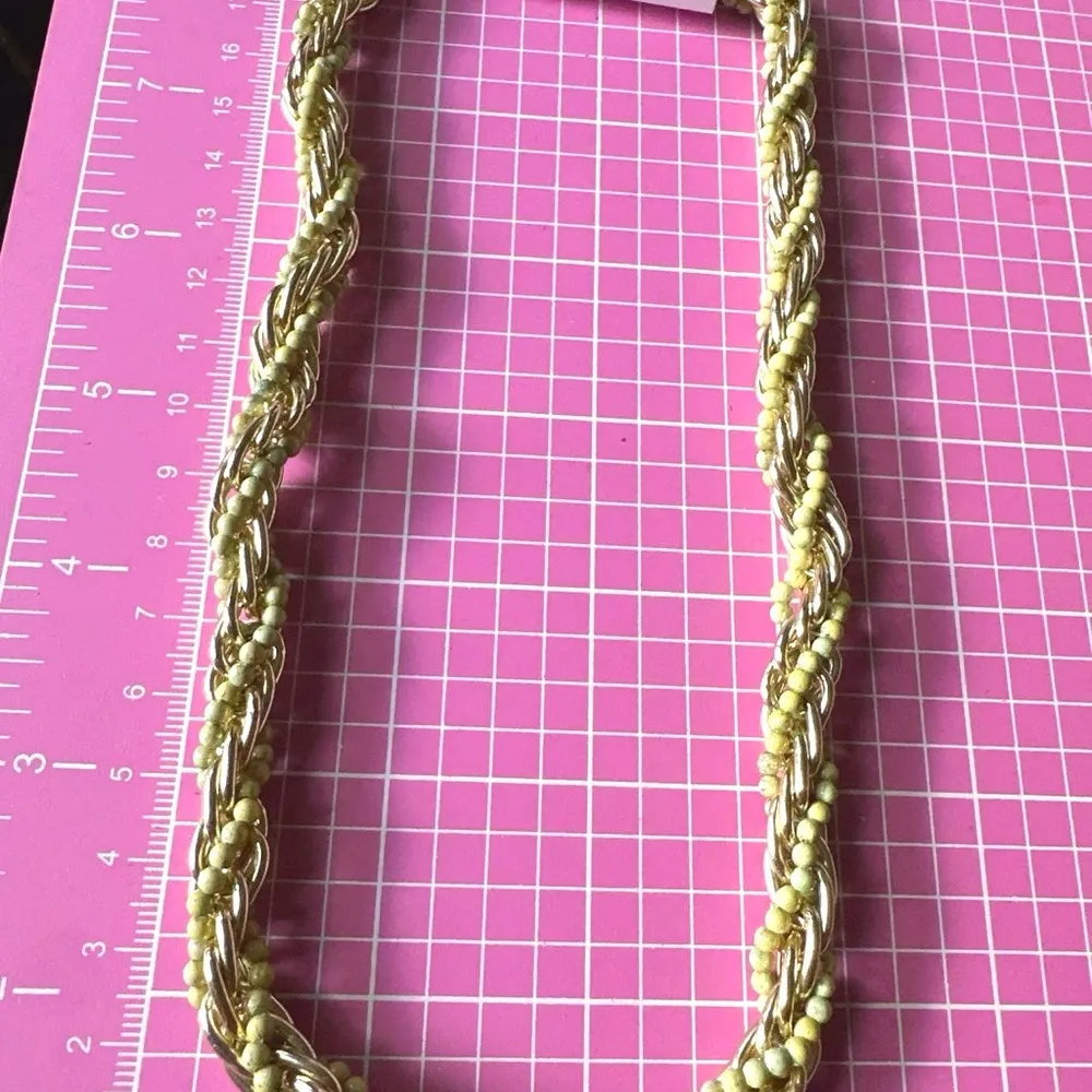 Nine West turquoise beads gold tone chain necklace 19” inches long - Image 5