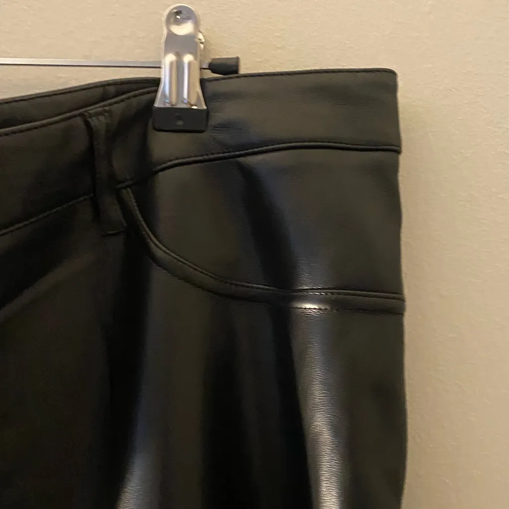 Joie Faux Vegan Leather Mid Rise Straight Leg Leather Pants size 16 - Image 4