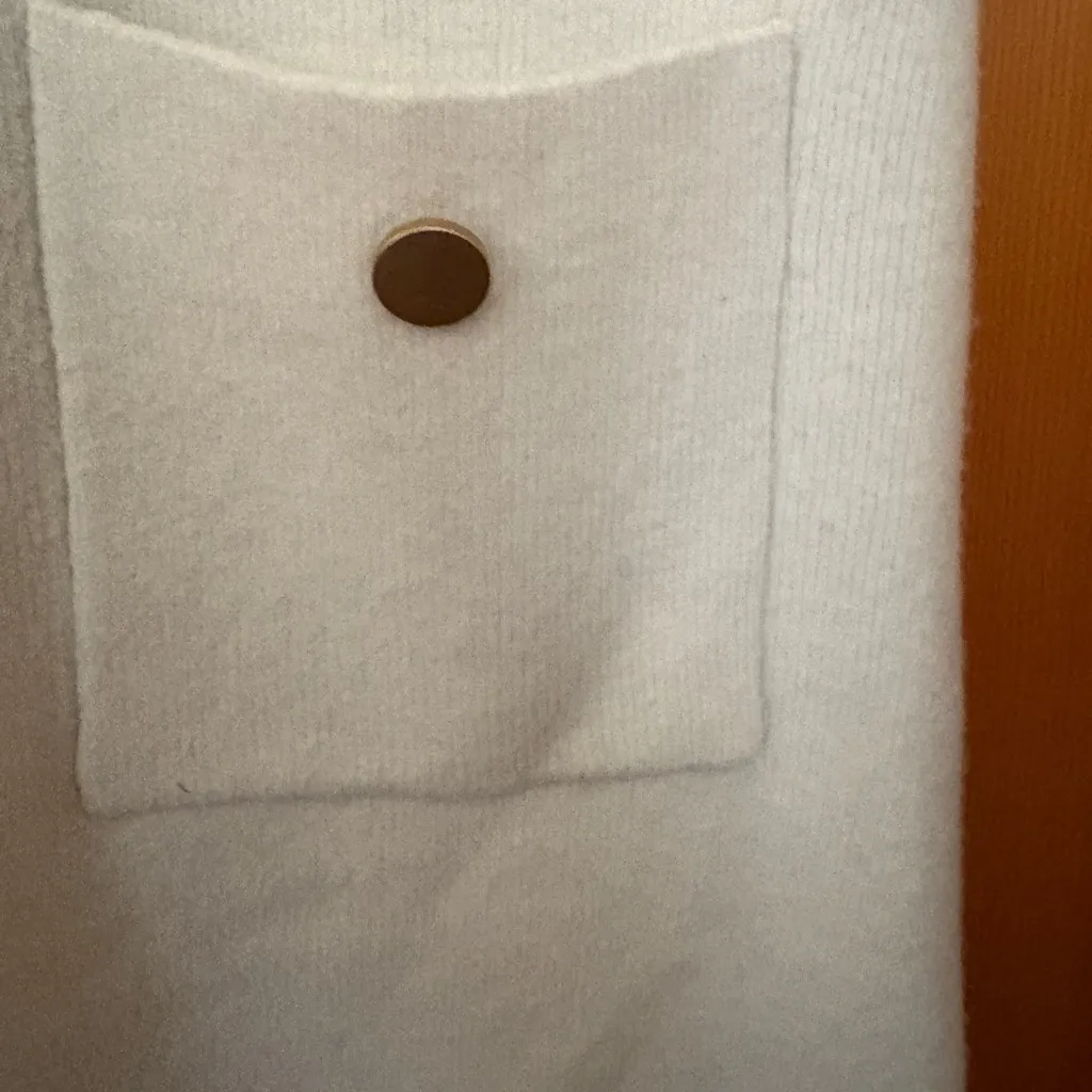 Zara Sweater Dress Womens Size Medium Ivory Alpaca Wool Blend Cream Knit - Image 14