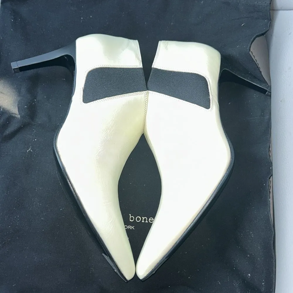 Rag & Bone Antique White Leather Ankle Shoes(Size 39/9) - Image 2