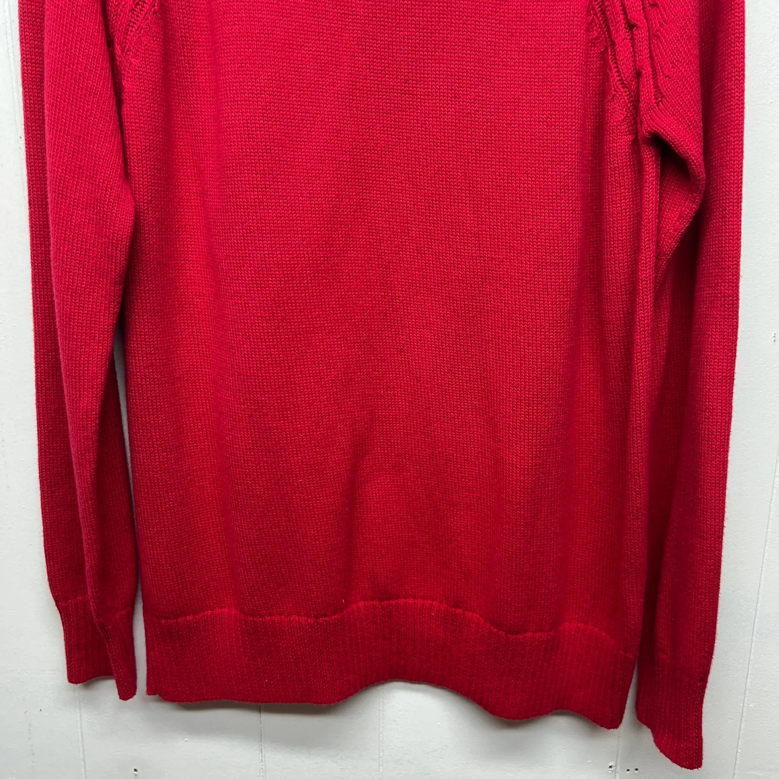 Kim Rogers Cotton Red Pullover Knit Women's Sweater Size Medium Breathable - Image 4