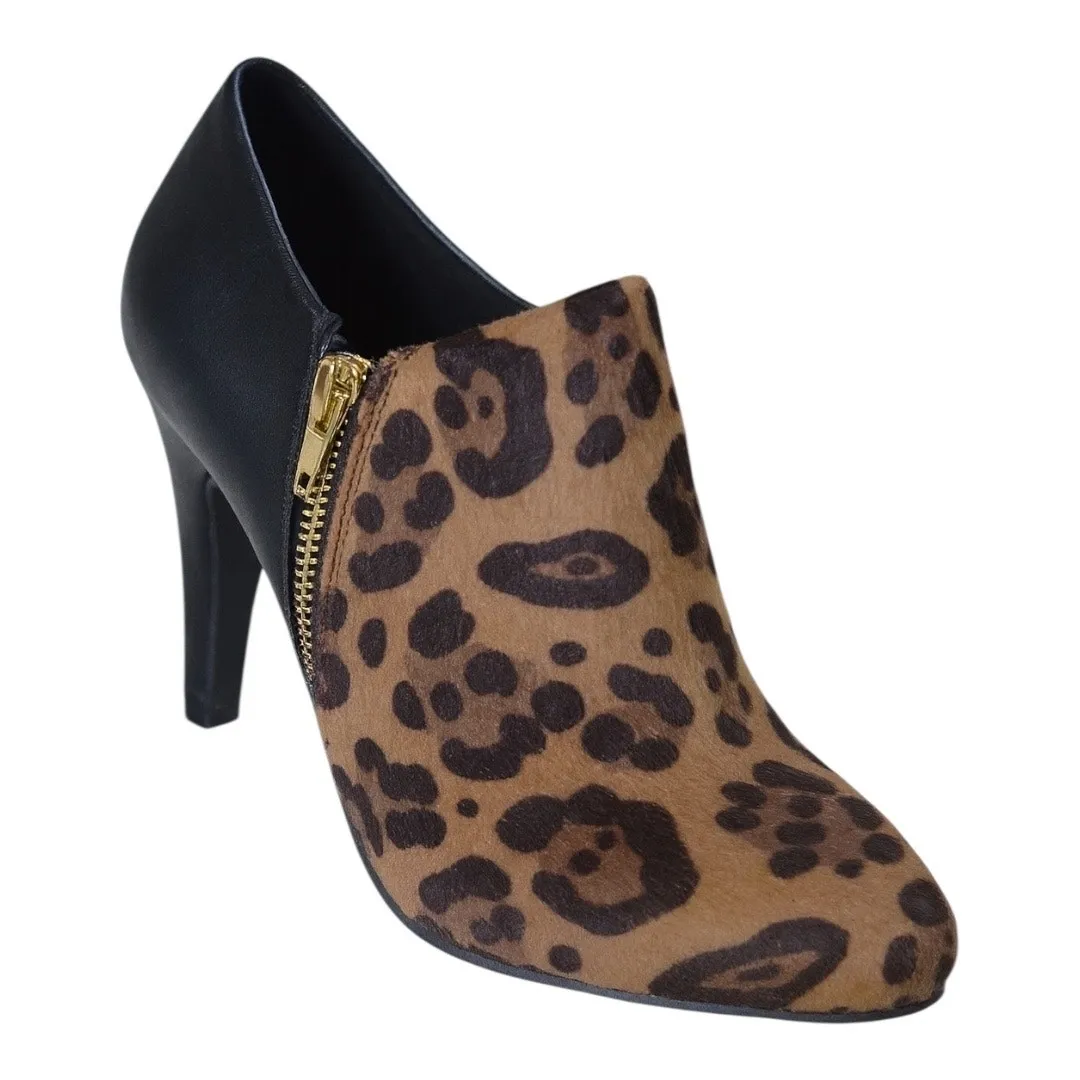 Dexflex Comfort Women's Leopard Heeled Side Zip Ankle Vegan Booties Size 7 - Image 2