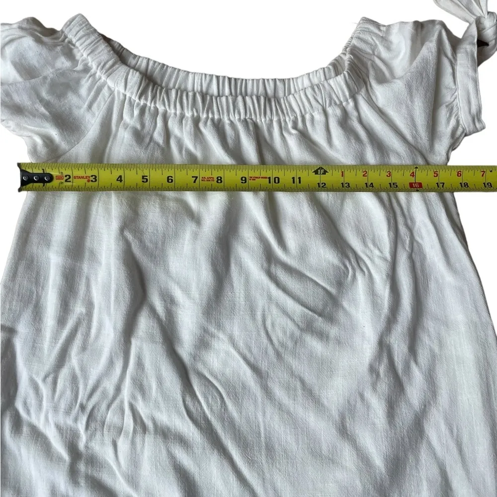 Lulus Al Fresco Evenings Ivory Off the Shoulder Mini Dress Womens Size Medium - Image 14