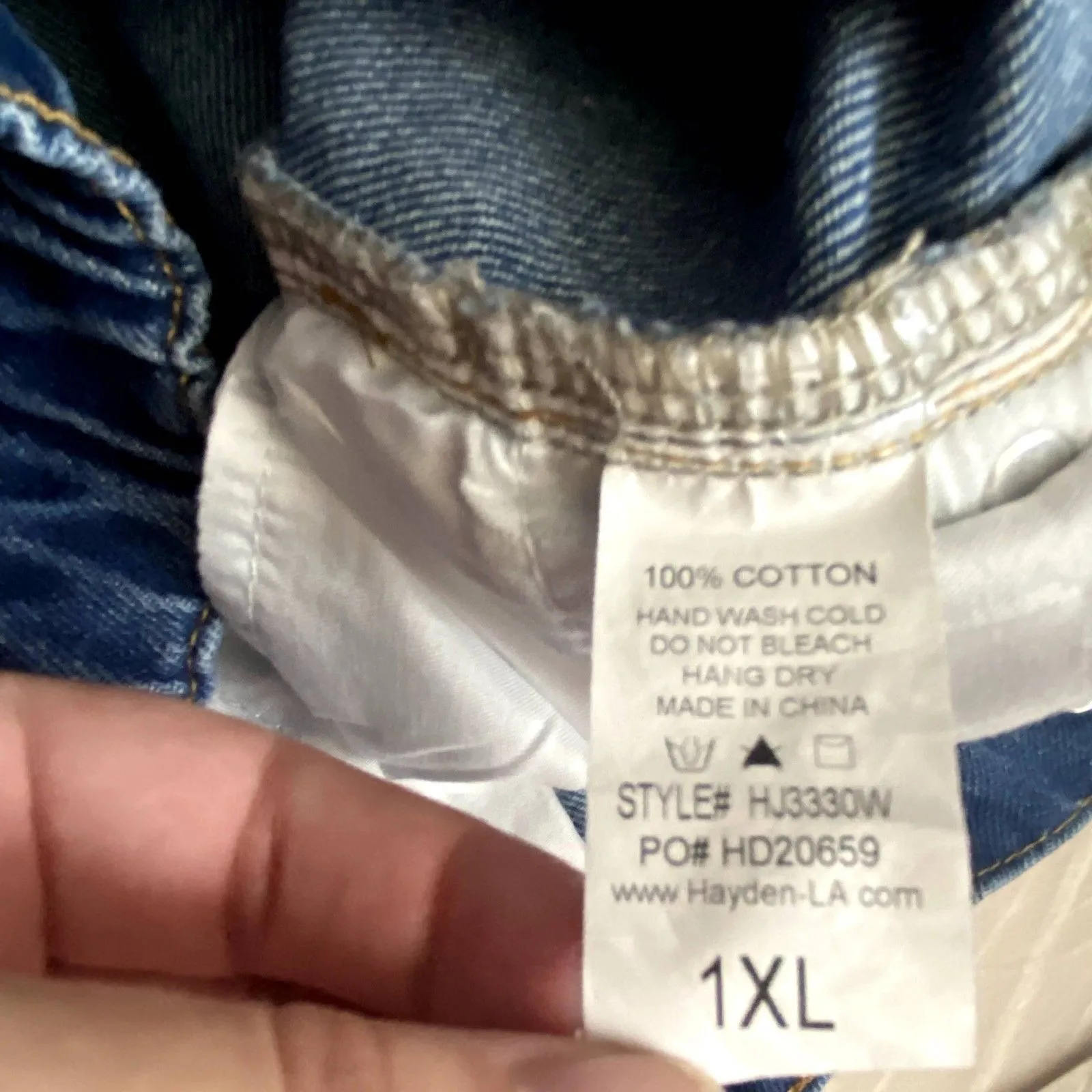 Hayden‎ Los Angeles Distressed Denim Shorts Elastic Waist Plus Size 1X - Image 5