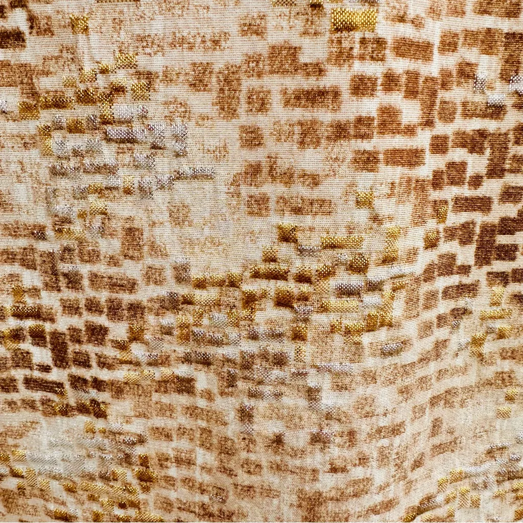 CHICO'S Silk Gold Silver Metallic Blazer Statement Jacket - Image 14