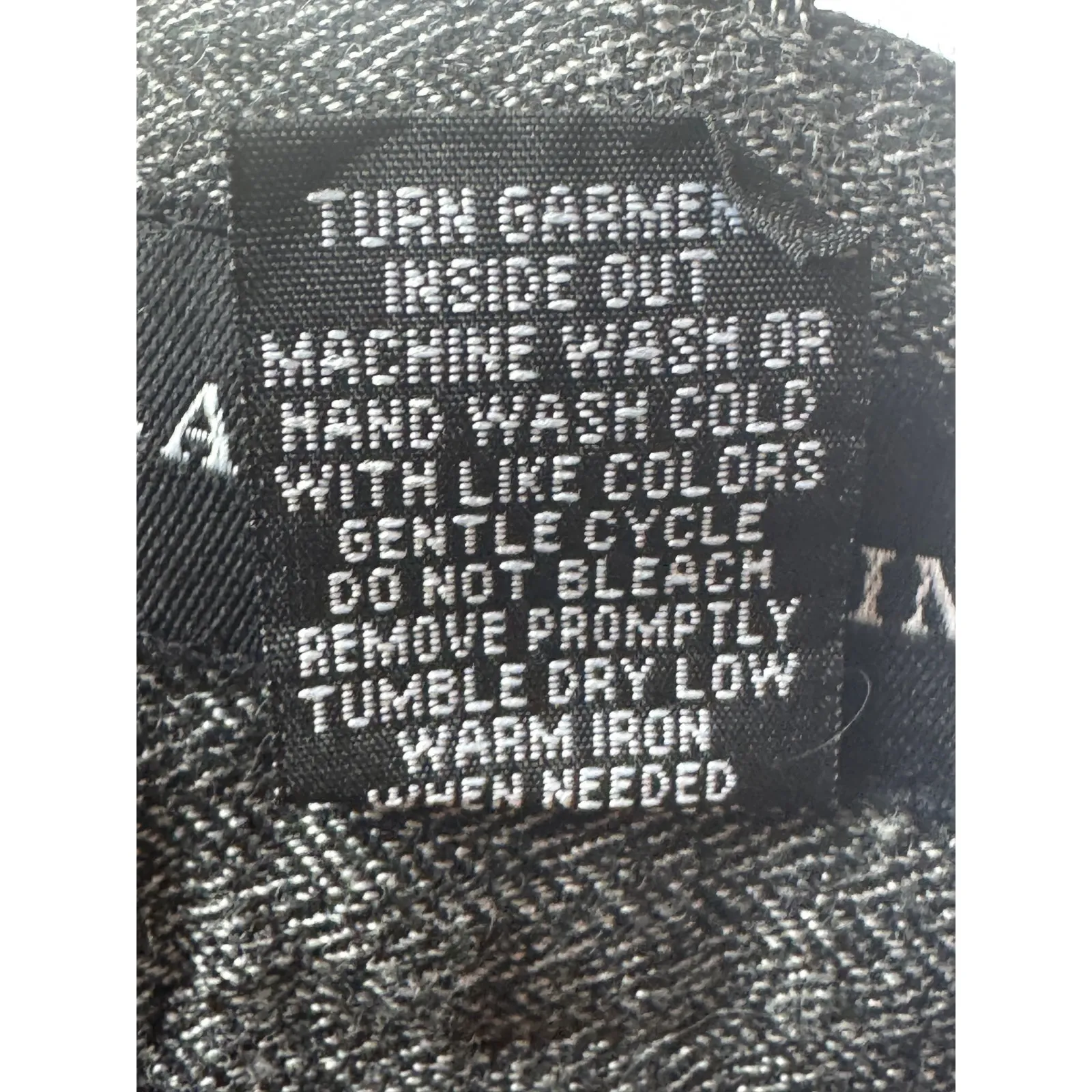 Larry Levine High-Waisted Wide Leg Trousers Size 10 Dark Gray Herringbone - Image 7