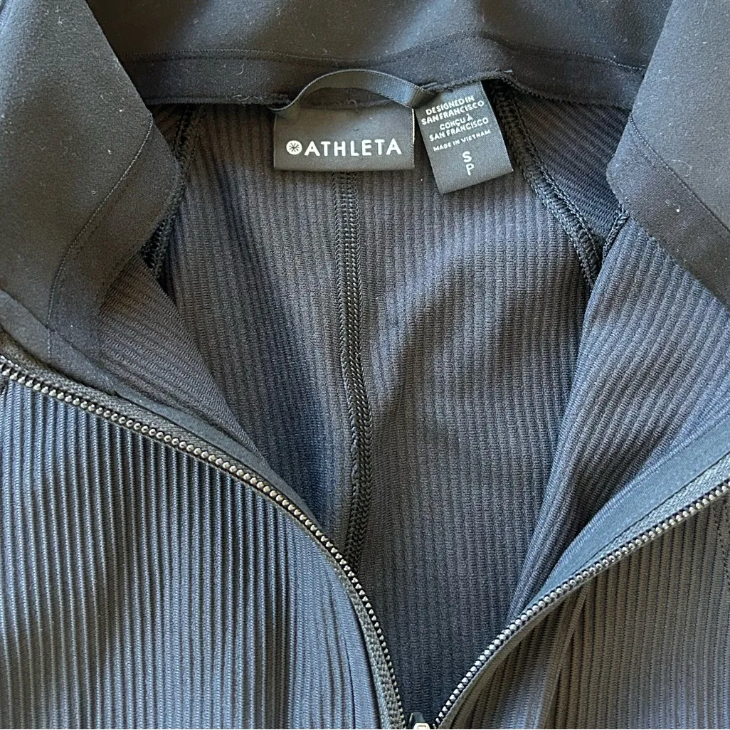 Athleta Salutation Ribbed Jacket Black Small/Petite - Image 7