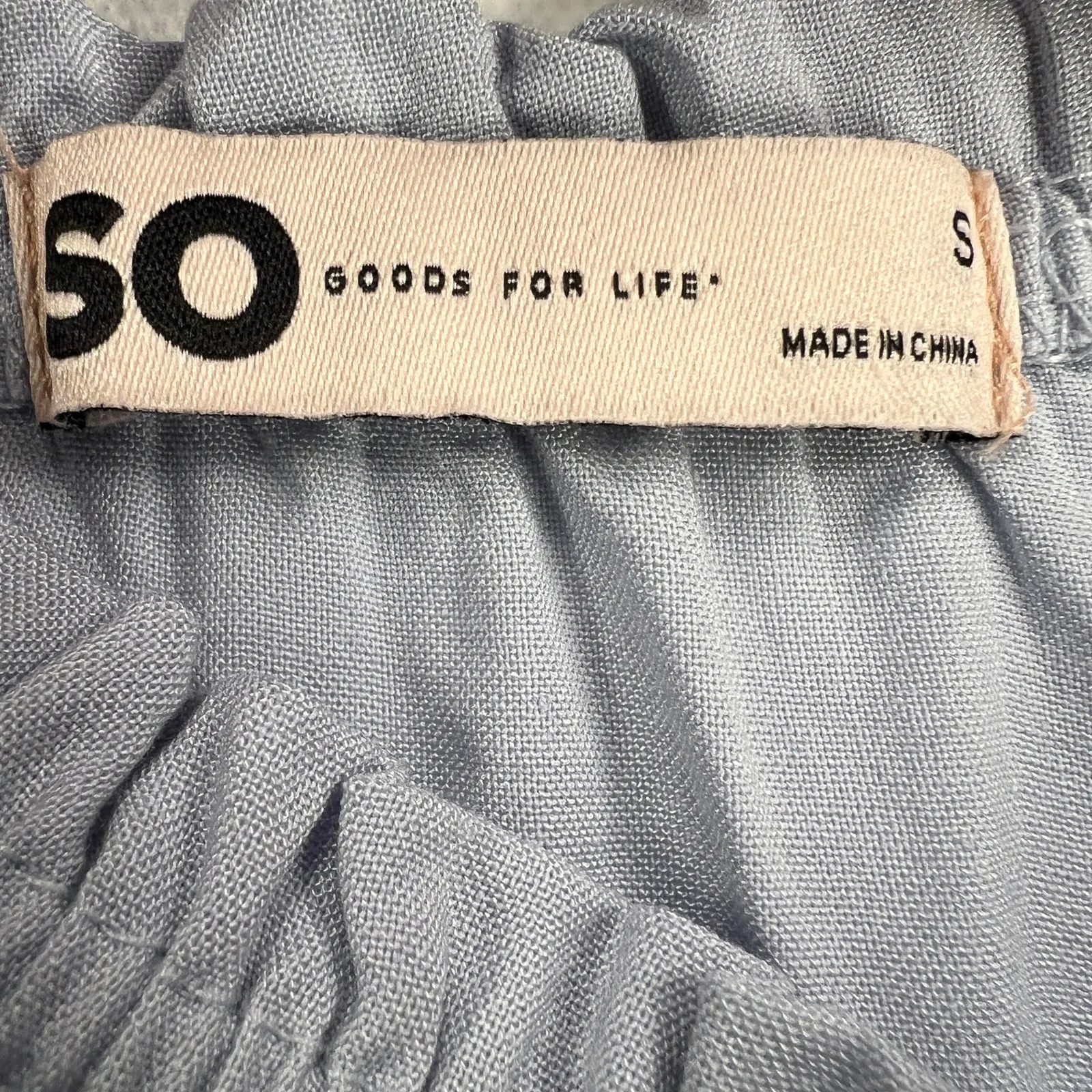 SO Goods for Life Smocked Peplum Square Neck Bell Sleeve Blouse Baby Blue Size S - Image 8