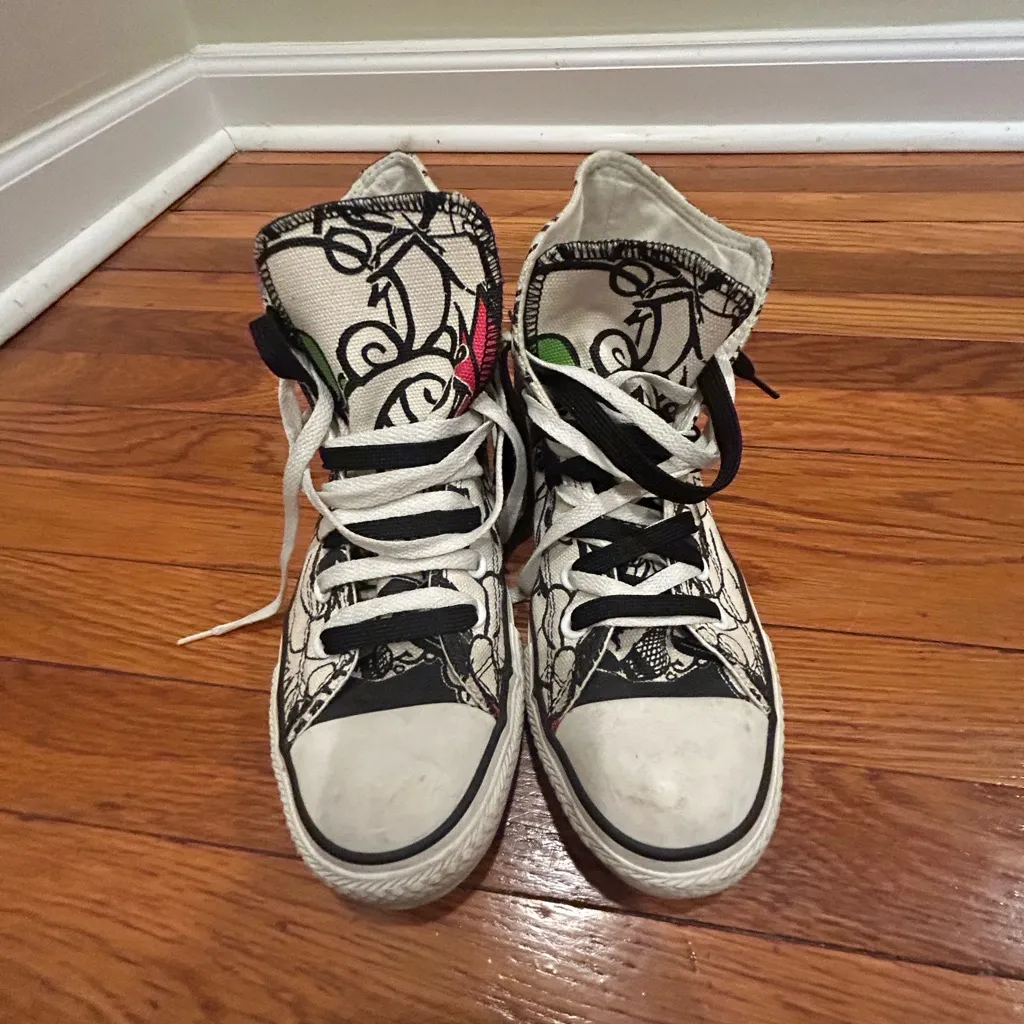 Converse unisex Grafiti design High-Top Sneakers - - Image 2