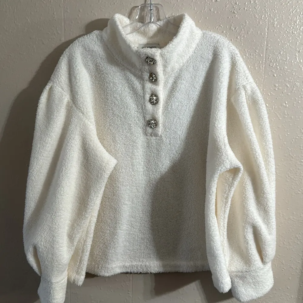 CALLIGRAPHIE BALLOON SLEEVE SWEATER White Size XL - Image 2