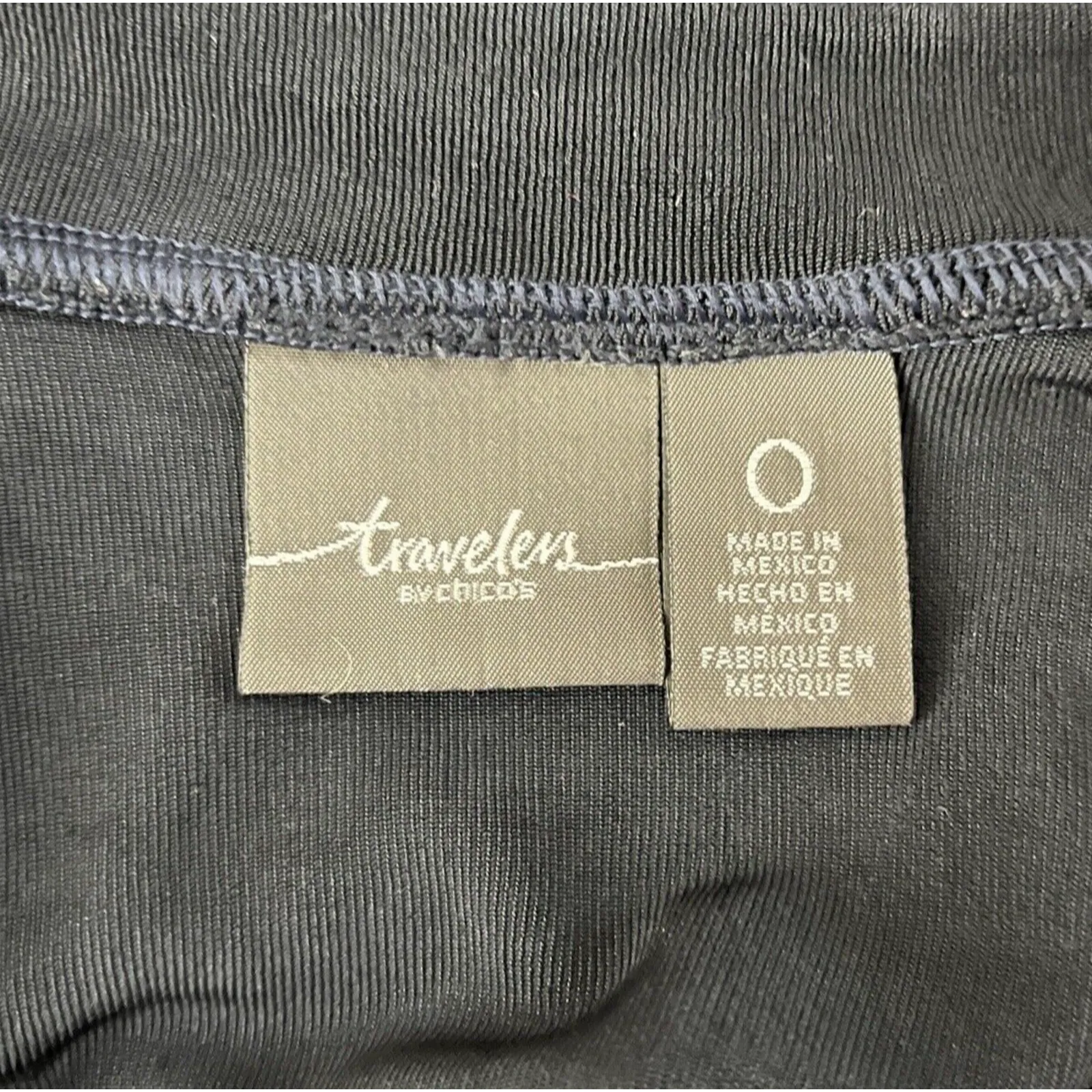 Chicos‎ Shirt Womens Small 0 Blue Tunic Top Collar Travelers Slinky Minimalist - Image 6