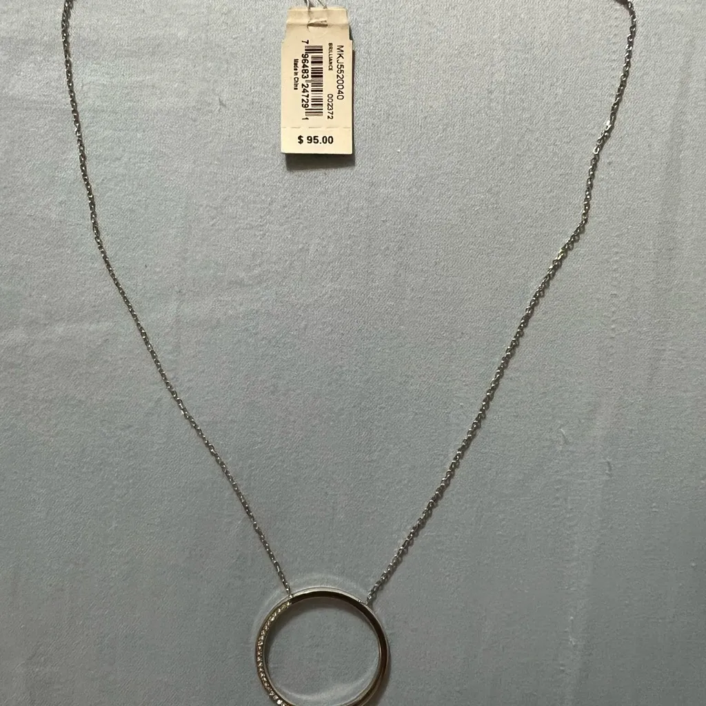 Michael Kors Silver Circle Pendant Necklace - Image 2
