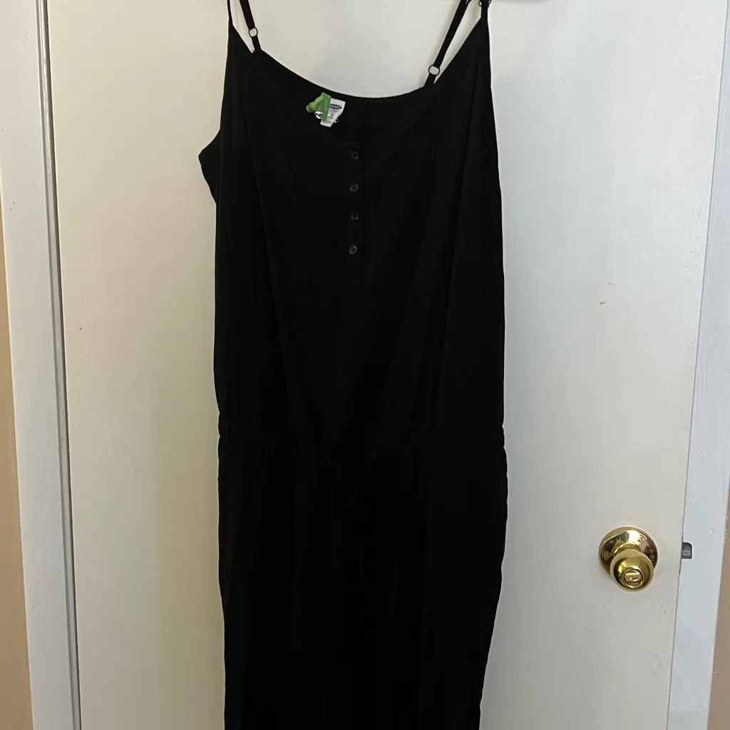 Old Navy  Black Button-Front Romper XL Effortless & Chic - Image 2