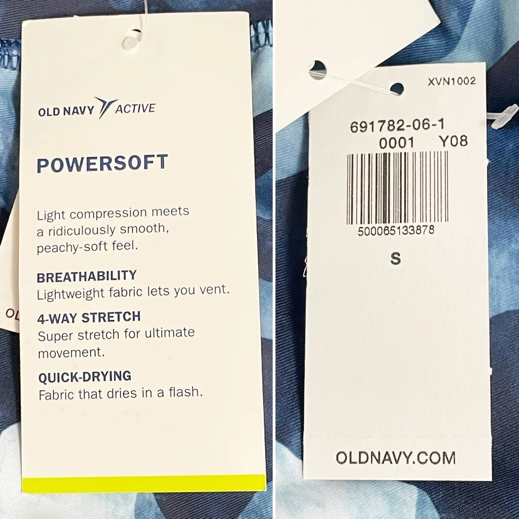 NWT Old Navy Active Powersoft Joggers Size Small Blue Camo Crop High Rise Go-Dry - Image 10