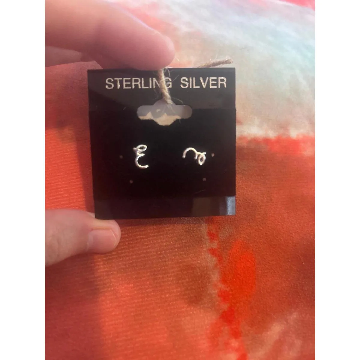 Sterling silver earrings c10 letter e 925 sterling silver - Image 3