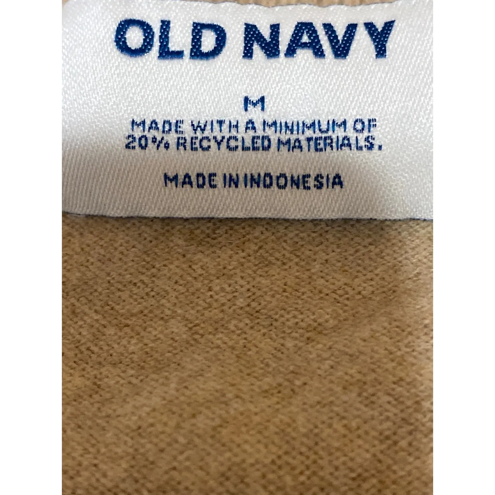 Old Navy Women's Beige Long Sleeve Crewneck Button Up Cardigan Sweater Top Sz M - Image 3