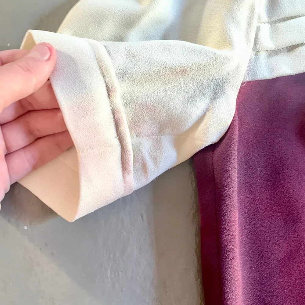 Vintage 1960s Richard Warren Wine Cocktail Dress Peter Pan Collar Size 6 Purple Size M - Image 6