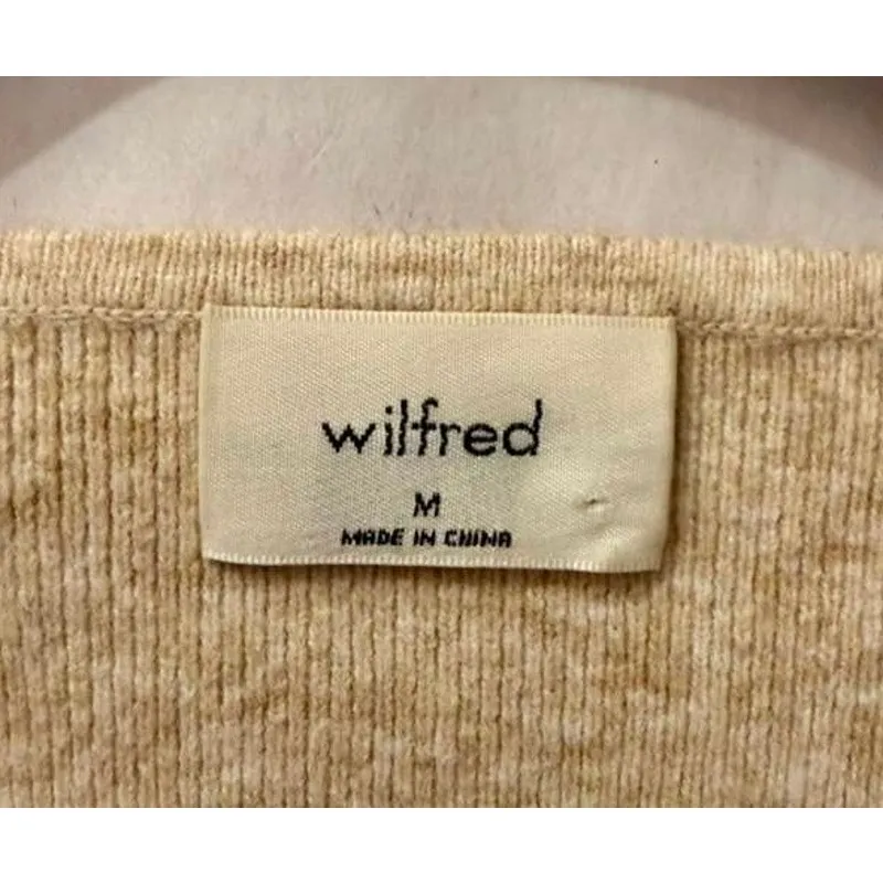Aritzia Wilfred Greer Sweetheart Bustier Sweater in Heather Light Oatmeal sz. M - Image 4