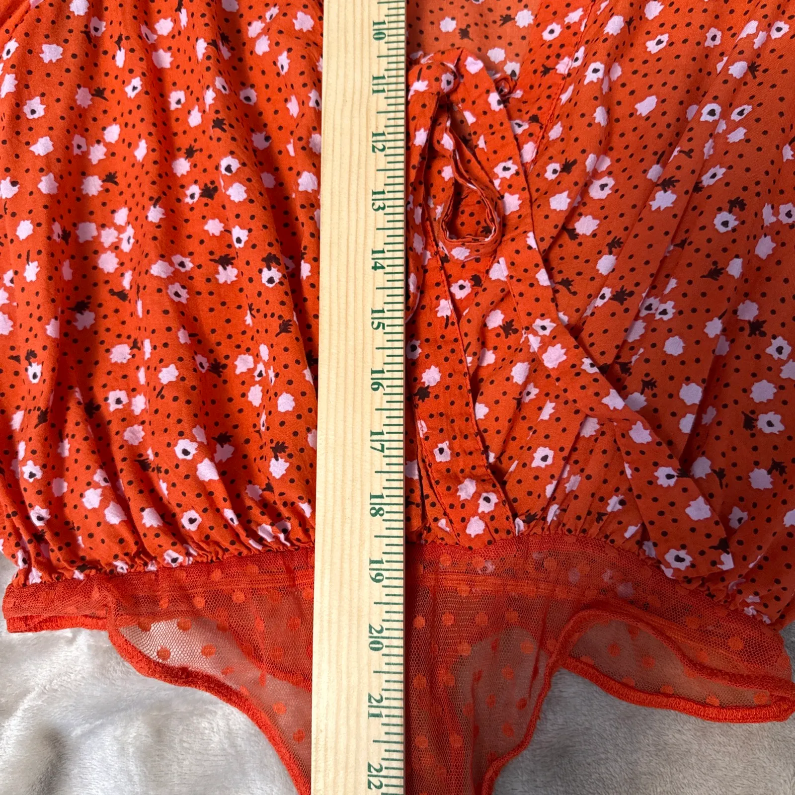 Intimately Free People Call Me Later Bodysuit Top Floral Print Ruffle Size XS - Image 8