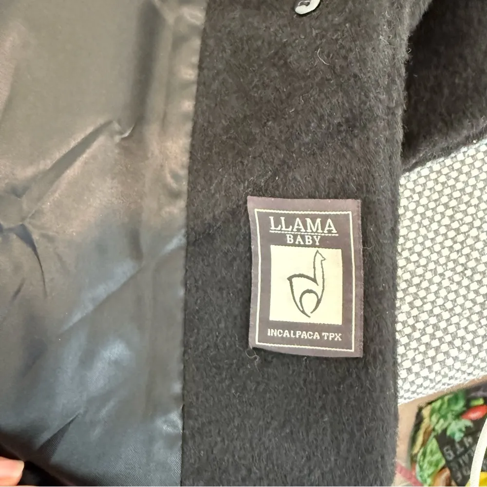 Hilary Radley Baby Llama Wool Blend Overcoat Women 14 Black Incalpaca Jacket - Image 7