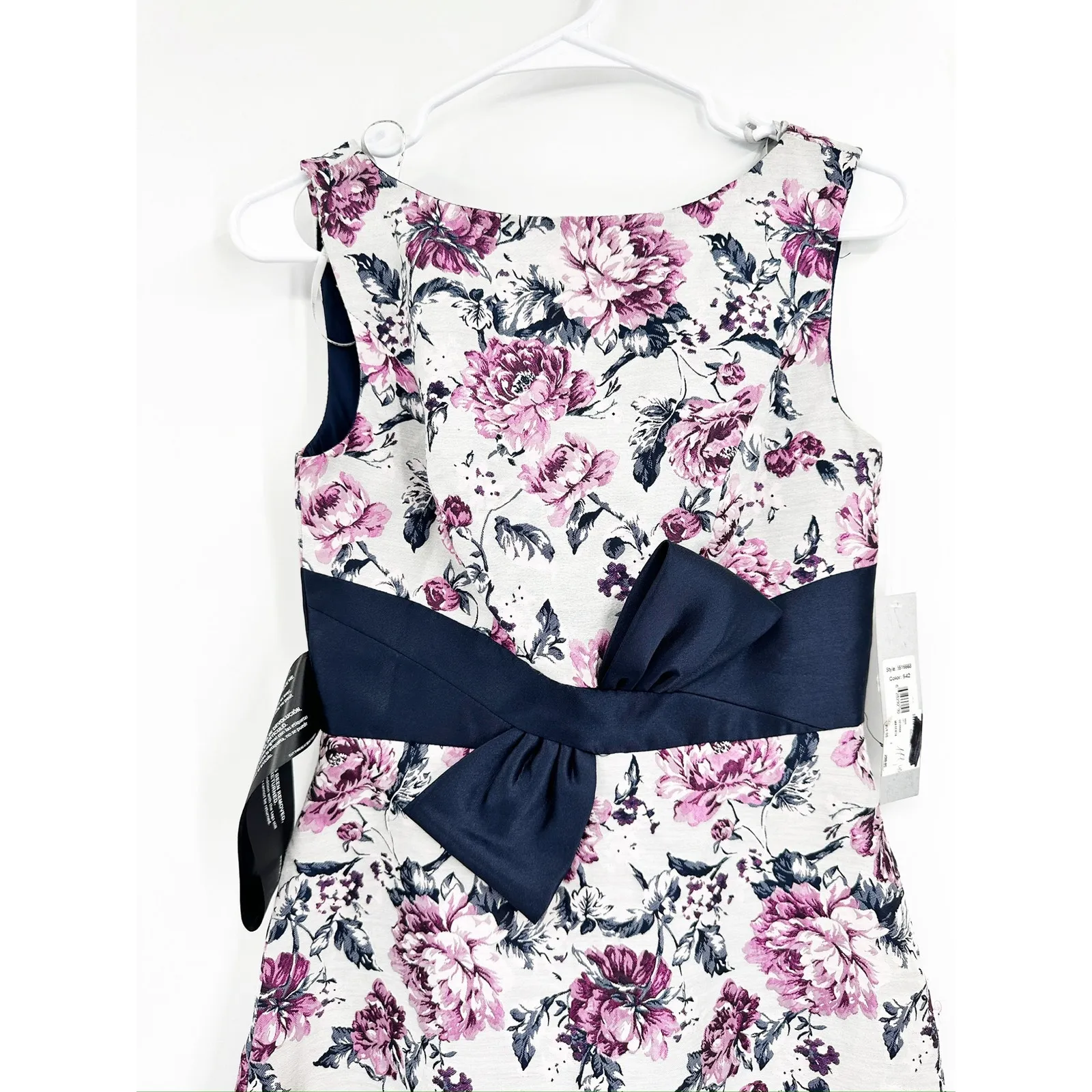 Kay Unger Selena Sleeveless Floral Print Bow Full Length Gown Size 0 NWT - Image 4