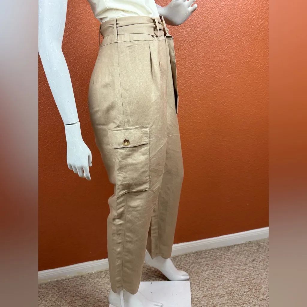 Express Women's Beige Utility Jumpsuit Size Small - Image 3