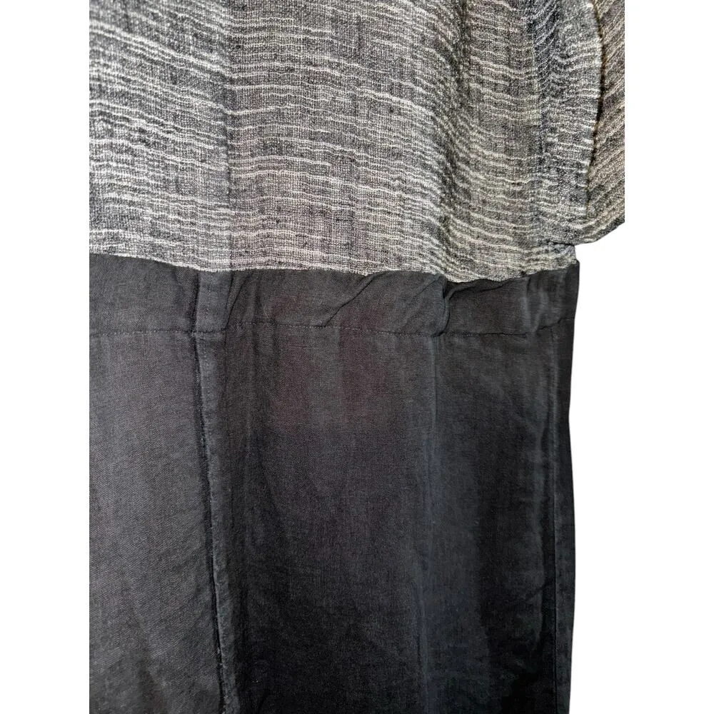 Eileen Fisher Linen Blend Silk Trim Longline Open Cardigan Womens PETITE Medium - Image 9