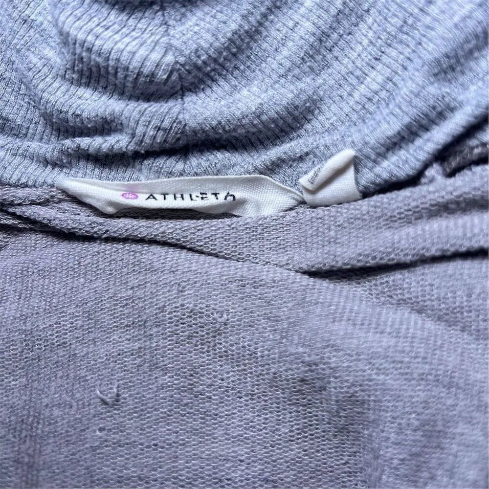 Athleta Studio Wrap‎ Women's Size XS Gray Sweater Cowl Neck Thumbholes Oversized - Image 12