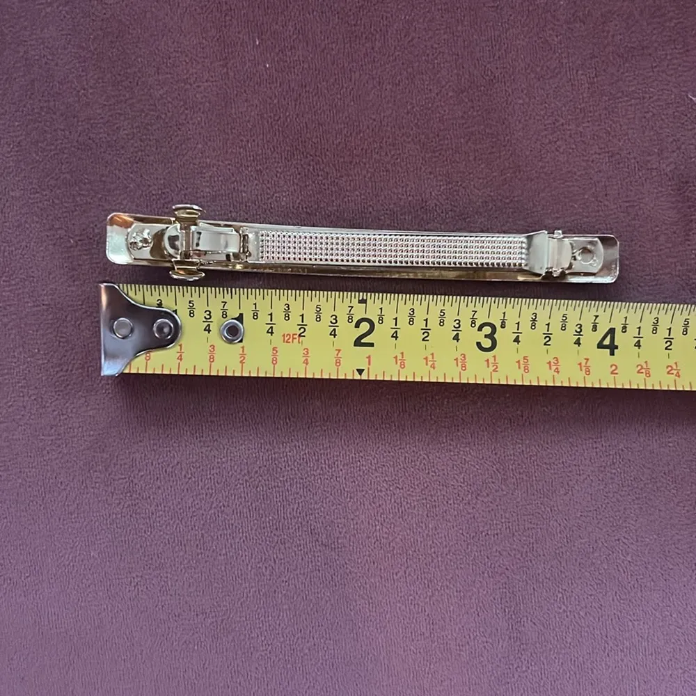 Set of 2 hair clips gold and rhinestone - Image 10