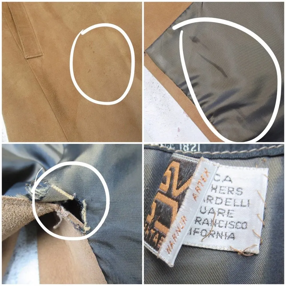 VINTAGE Suede Tan Leathers Trench Coat Swedish x Roetan x Vaca 40 US 10 - Image 8