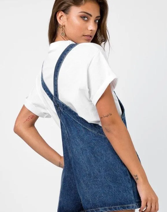 Princess Polly Distressed Denim Short Overalls - Image 4