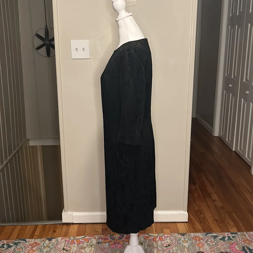 MM Lafleur Onyx Black Etsuko Rosette Satin Jacquard Dress Women's Size 8 Rare - Image 7