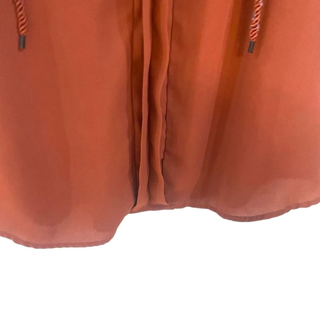 Lily White large sleeveless rust colored rope draw strings vneck large - Image 6