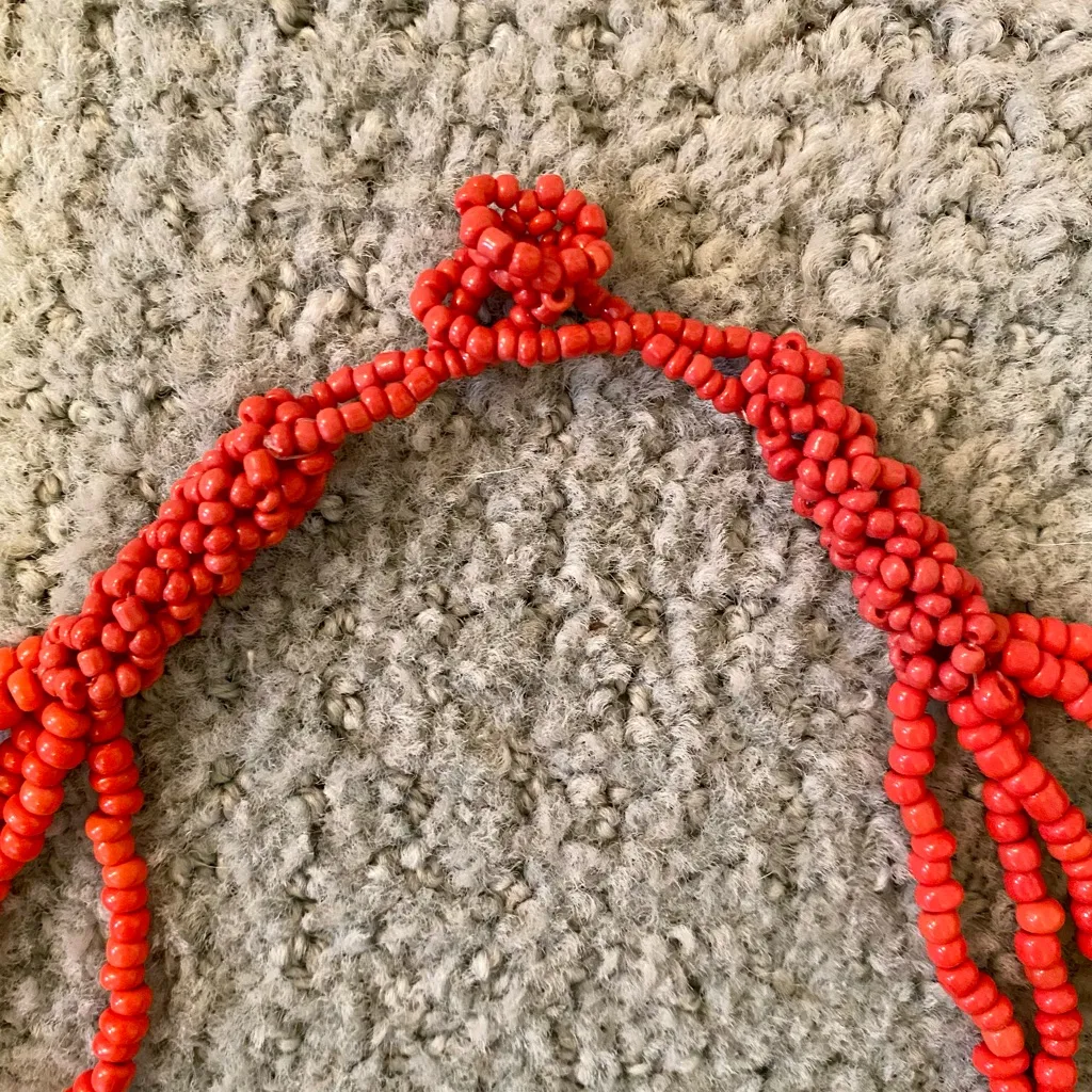 Burnt orange beaded necklace with matching earrings! Never been worn! 🧡 - Image 3