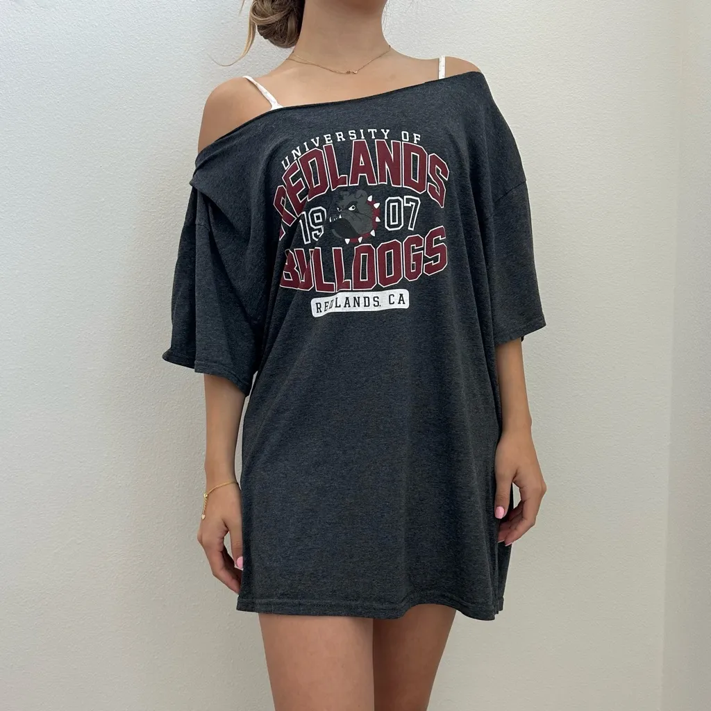 University of Redlands Bulldogs off the shoulder T - Image 2