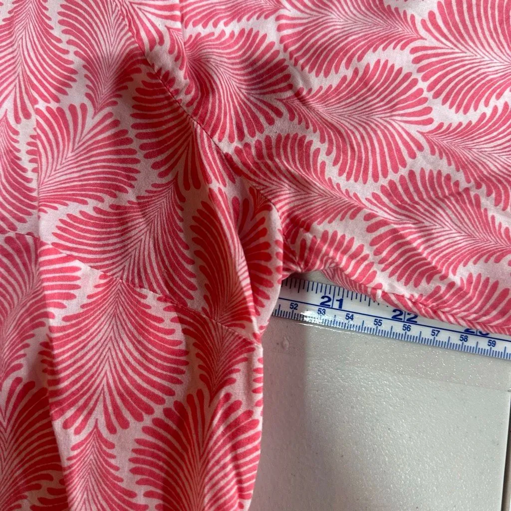 Talbots Women's‎ Button Up Pleated Coastal Pink Blouse Top Size L Cotton Beach - Image 7