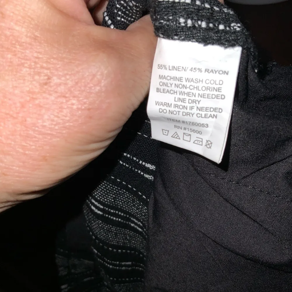 Briggs Black~White Stripe Linen Blend PullOn Elastic Waist Wide Leg Pants XL NWT - Image 11