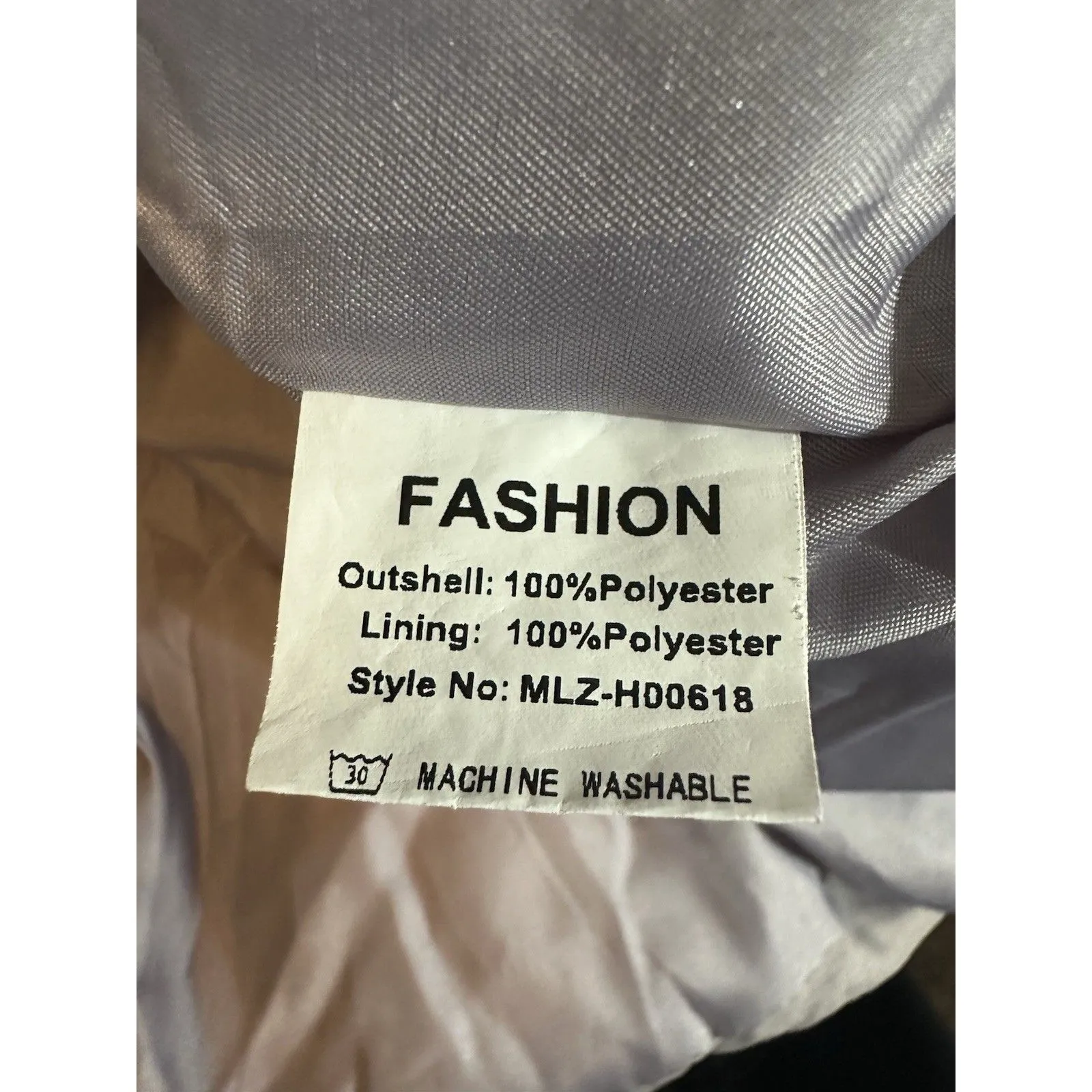 Puffer Vest Light Mauve Gray Oversized Zip Pockets Adjustable Women’s Sz S - Image 7