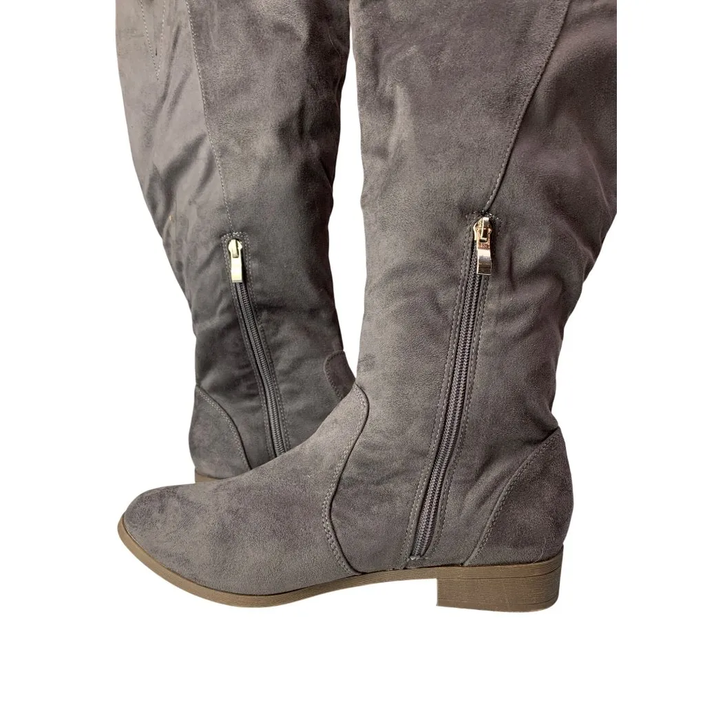 JG Women’s  Brown Gray Low Heel Knee High Boot Size 10 - Image 5