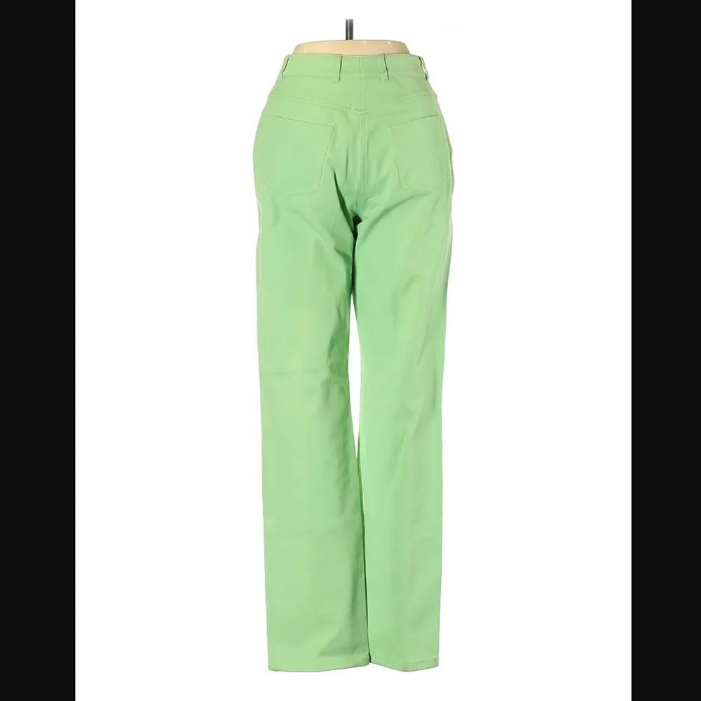 St. John Sport Marie Gray Jeans 0 High Waist Stretch Lime Spring Green Luxury - Image 4