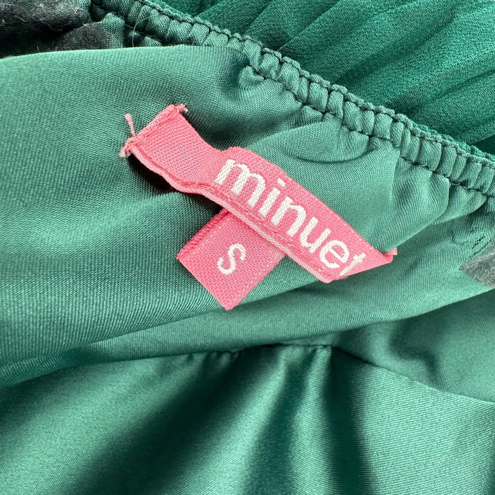 Minuet  size small strapless emerald green‎ dress hidden side zip - Image 7