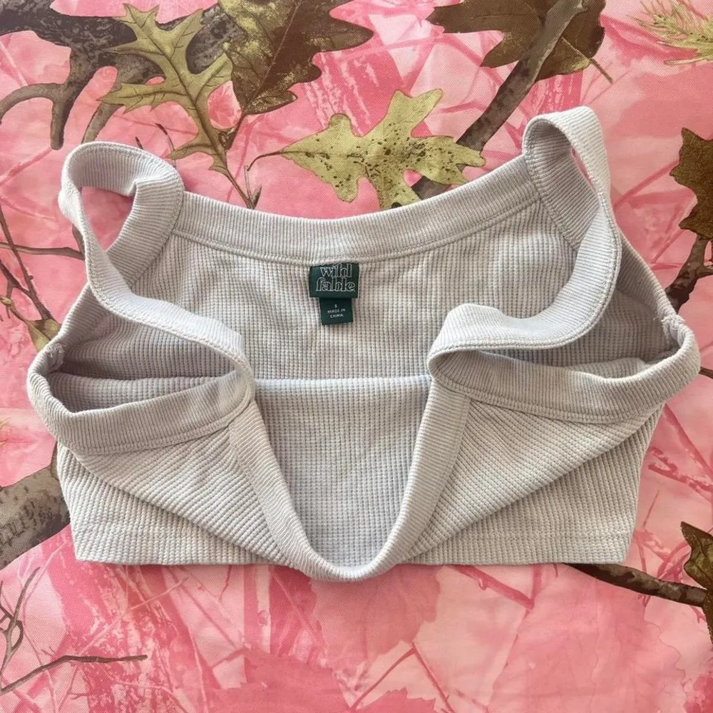 cream white waffle knit cropped tank top bralette - Image 7