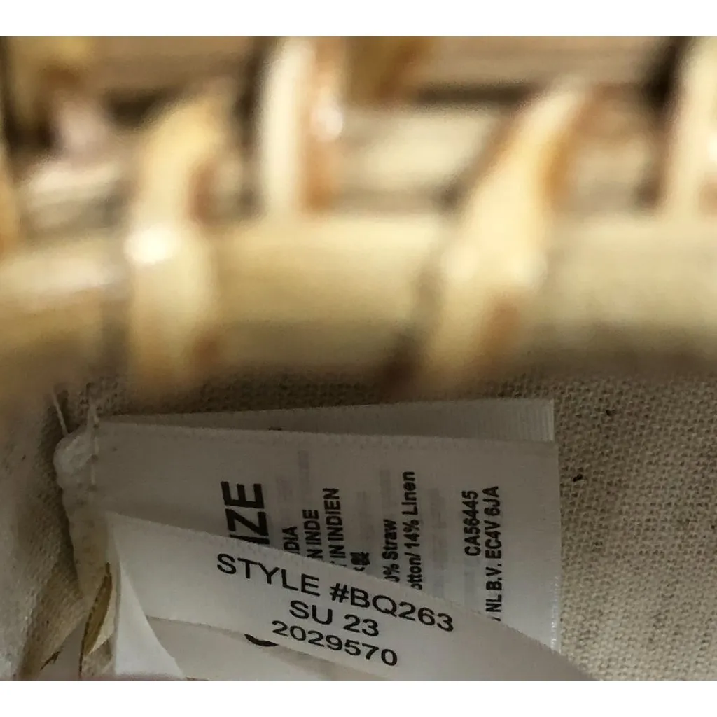 J Crew Factory Woven Crossbody Bag Wicker Bamboo Straw Beige Brown - Image 5